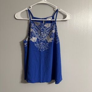 Love on a Hanger Royal Blue Floral Camisole Top Size Small